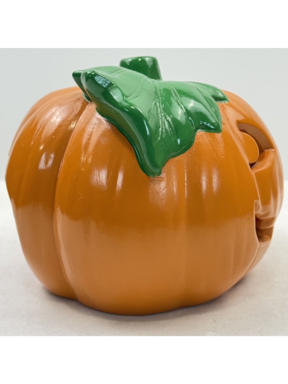 Vtg 1988 Flambro Ceramic Jack O' Lantern Pumpkin Halloween Candle Holder #1542A - Picture 5 of 16